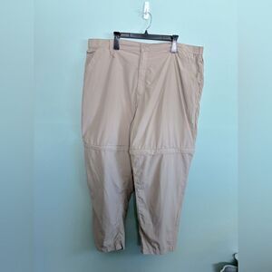 Cabelas GX II Convertible Hiking Pants to Shorts Mens SZ 3XL Nylon Beige SPF40